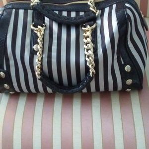 RARE HENRI BENDEL STRIPED SATCHEL HANDBAG
